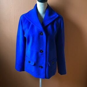 JM Collection Royal Blue pea coat - P/XL
